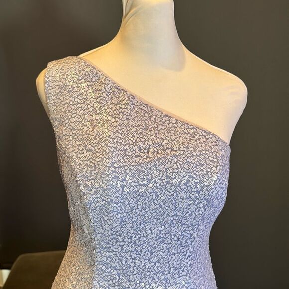 Women’s Lavender Sequined One Shoulder Short Prom Party Homecoming Dress Size 2 - Picture 3 of 13